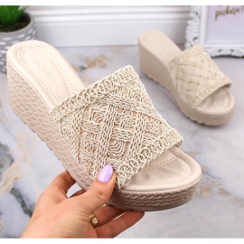 Sandales compensées femme beige Artiker 52C1289 1