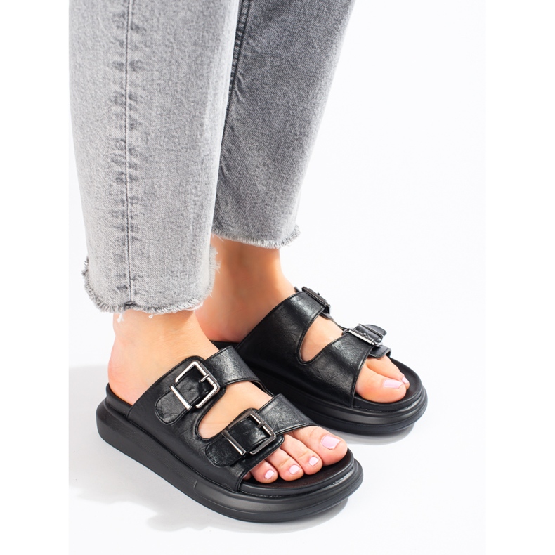 LA.FI Chaussons Avec Boucles noir 1