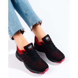 Chaussures de sport textile femme noir et rouge DK le noir 1