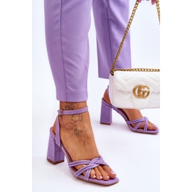 Sandales à Talons Hauts en Daim Classique Violet Bernett 3