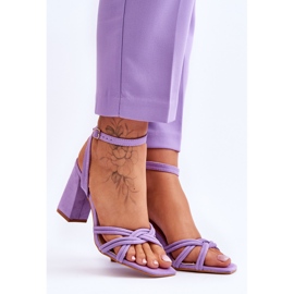 Sandales à Talons Hauts en Daim Classique Violet Bernett 8