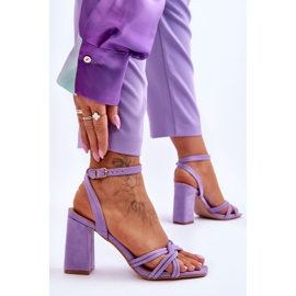 Sandales à Talons Hauts en Daim Classique Violet Bernett 2