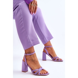 Sandales à Talons Hauts en Daim Classique Violet Bernett 6