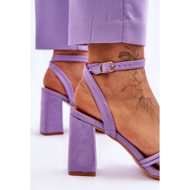 Sandales à Talons Hauts en Daim Classique Violet Bernett 5