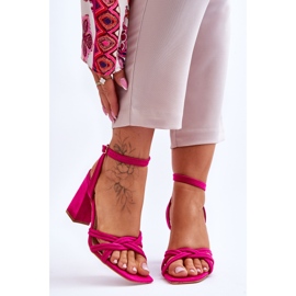 Sandales à talons classiques en daim fuchsia Bernett rose 1