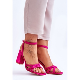 Sandales à talons classiques en daim fuchsia Bernett rose 9