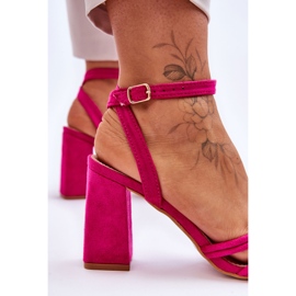Sandales à talons classiques en daim fuchsia Bernett rose 4