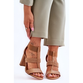 Sandales en cuir à talons hauts Marren camel brun 1