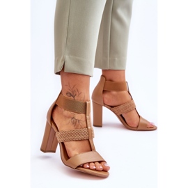 Sandales en cuir à talons hauts Marren camel brun 2