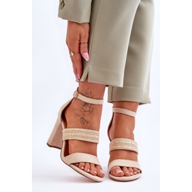 Sandales Daim à Talons Tressés Beige Roselia 1