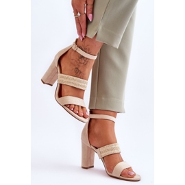 Sandales Daim à Talons Tressés Beige Roselia 4