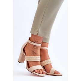 Sandales Daim à Talons Tressés Beige Roselia 7