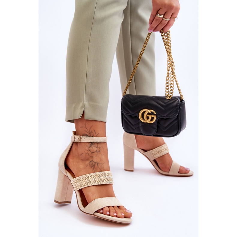 Sandales Daim à Talons Tressés Beige Roselia 2