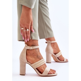 Sandales Daim à Talons Tressés Beige Roselia 3