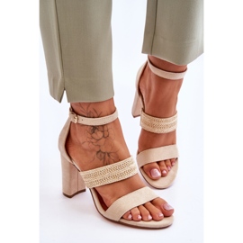 Sandales Daim à Talons Tressés Beige Roselia 5