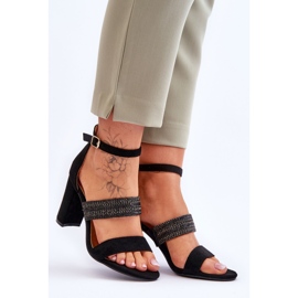 Sandales Daim Talon Tressé Noir Roselia le noir 7
