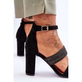 Sandales Daim Talon Tressé Noir Roselia le noir 4