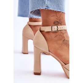 Sandales à Plateforme Classiques en Daim Beige Classy 6