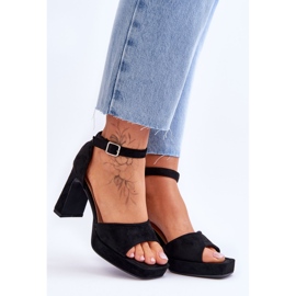 Sandales à Plateforme Classiques en Daim Noir Classy le noir 1