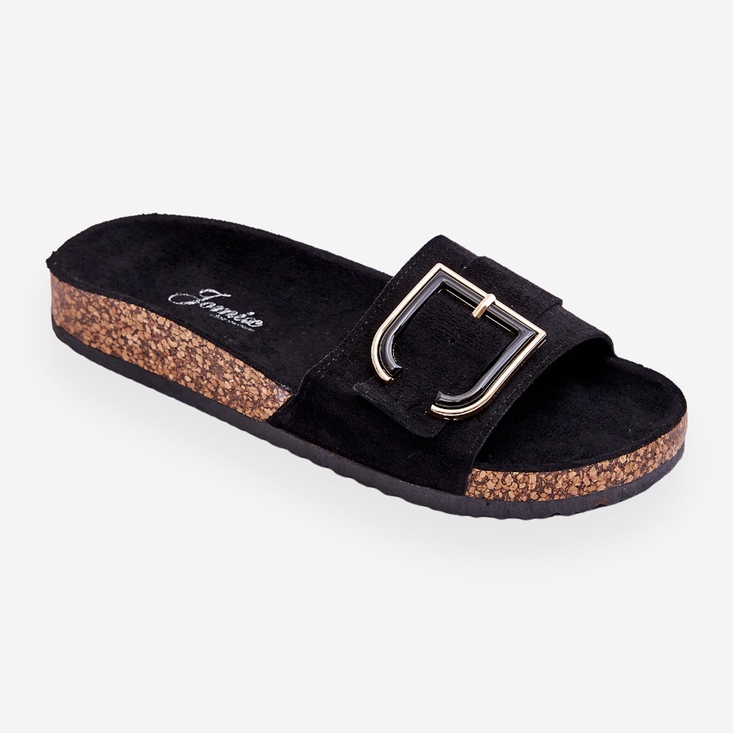 Chaussons à plateforme en daim pour femme Noir Festil 2