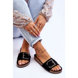 Chaussons à plateforme en daim pour femme Noir Festil 1