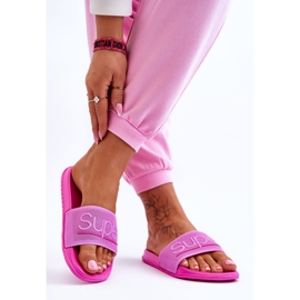 Chaussons Femme Légers Avec Inscription Merry Fuchsia rose 2