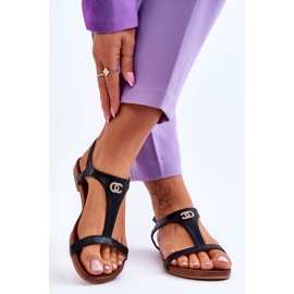 Sandales Plates Avec Décoration S.Barski KV-5541-45 Noir le noir 2 Sandales Plates Avec Décoration S.Barski KV-5541-45 Noir le noir 2