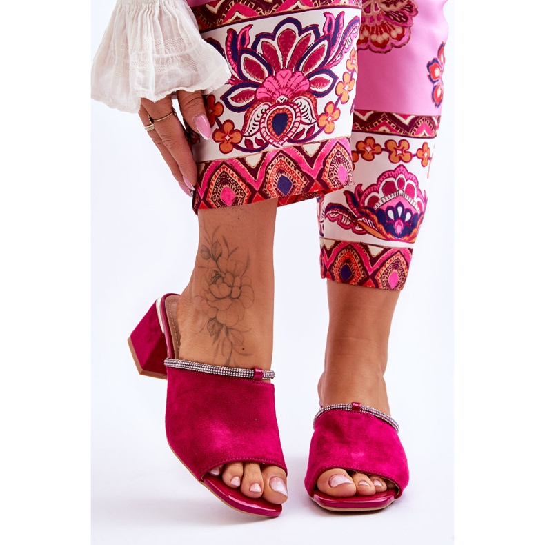 Chaussons Talons Hauts Daim S.Barski KV-612-2 Fuchsia rose 2