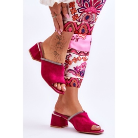 Chaussons Talons Hauts Daim S.Barski KV-612-2 Fuchsia rose 6