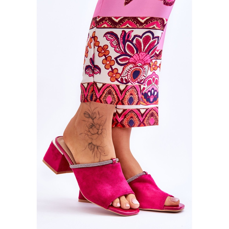 Chaussons Talons Hauts Daim S.Barski KV-612-2 Fuchsia rose 1