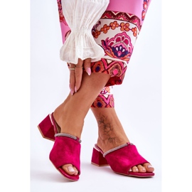 Chaussons Talons Hauts Daim S.Barski KV-612-2 Fuchsia rose 3