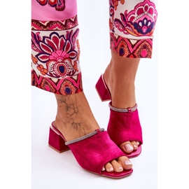 Chaussons Talons Hauts Daim S.Barski KV-612-2 Fuchsia rose 5