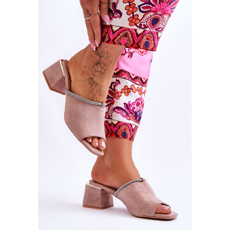 S.Barski Chaussons à Talons Hauts en Daim KV-612-2 Beige 2