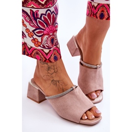 S.Barski Chaussons à Talons Hauts en Daim KV-612-2 Beige 3