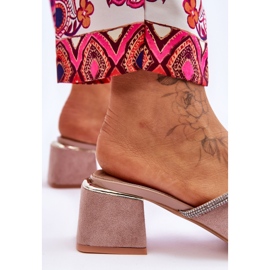 S.Barski Chaussons à Talons Hauts en Daim KV-612-2 Beige 4
