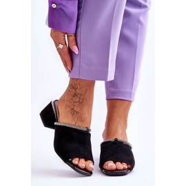 S.Barski Chaussons à Talons Hauts en Daim KV-612-2 Noir le noir 7