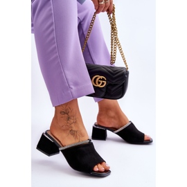 S.Barski Chaussons à Talons Hauts en Daim KV-612-2 Noir le noir 5
