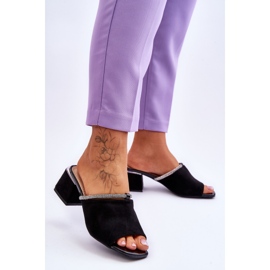 S.Barski Chaussons à Talons Hauts en Daim KV-612-2 Noir le noir 3