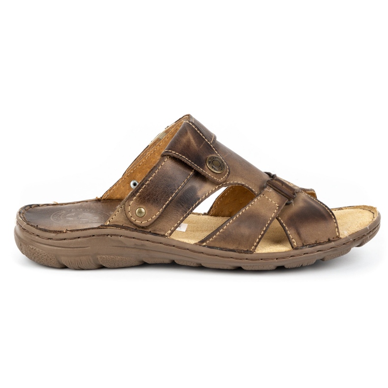 ŁUKPOL 866 chaussons homme marron brun 1