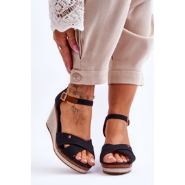 Sandales Compensées Femme Noir Veenus le noir 1