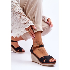 Sandales Compensées Femme Noir Veenus le noir 5