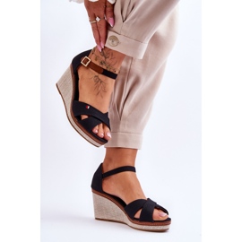 Sandales Compensées Femme Noir Veenus le noir 4