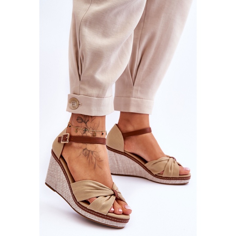 Sandales Compensées Femme Beige Daphné 2
