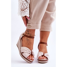 Sandales Compensées Femme Beige Clair Daphne 1