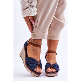 Sandales Compensées Femme Bleu Marine Daphné 1