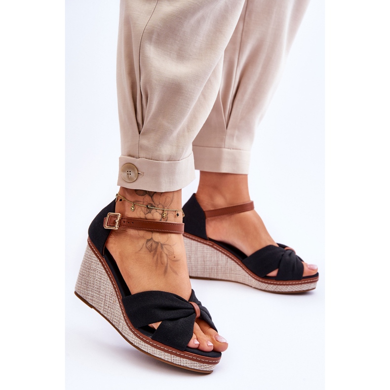 Sandales Compensées Femme Noir Daphne 2