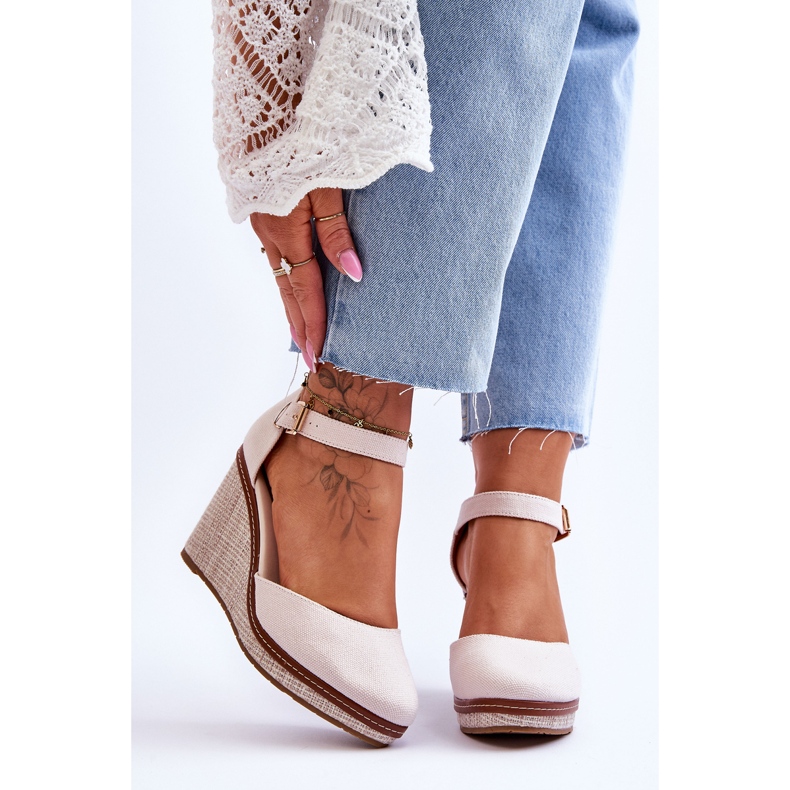 PS1 Sandales Compensées Classiques Femme Beige Malani 1