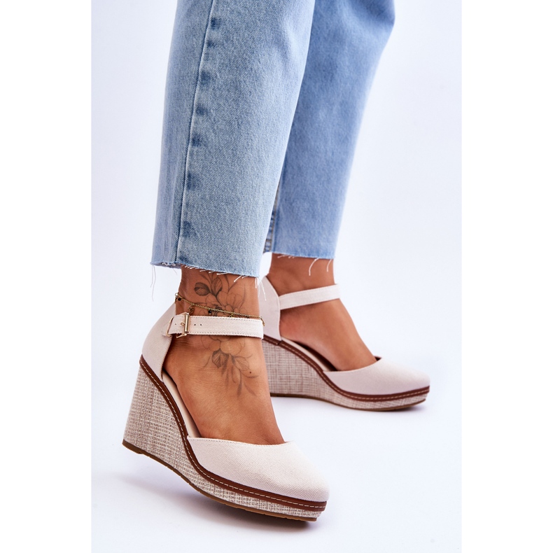 PS1 Sandales Compensées Classiques Femme Beige Malani 2