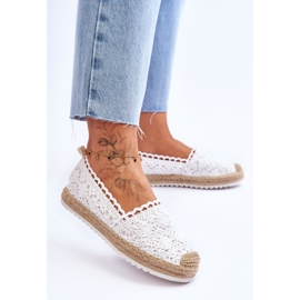 FE1 Espadrilles Slip-on en Dentelle Blanc Blanco 2