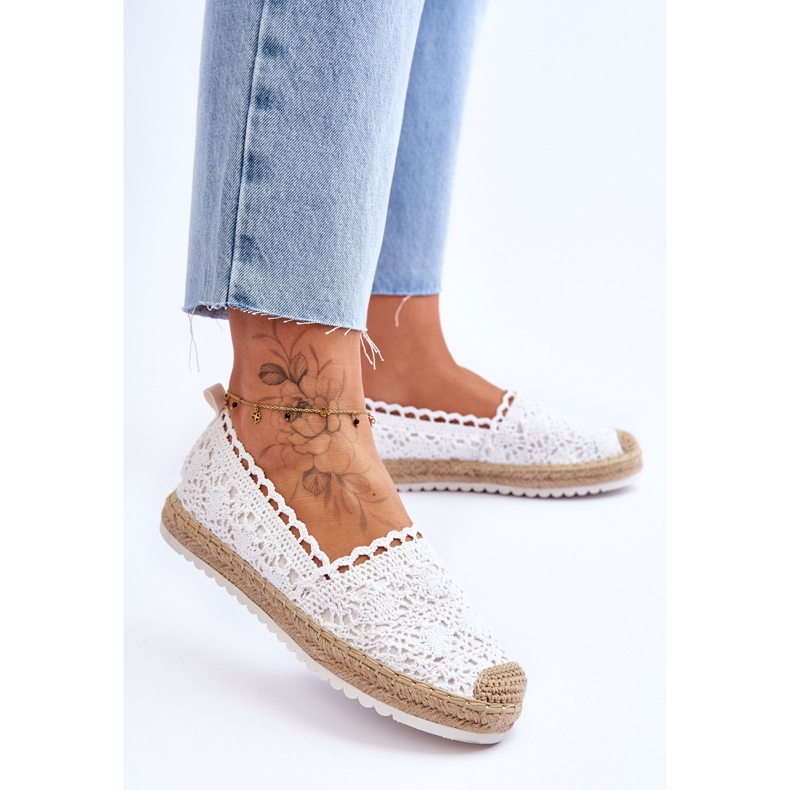 FE1 Espadrilles Slip-on en Dentelle Blanc Blanco blanche 2 FE1 Espadrilles Slip-on en Dentelle Blanc Blanco blanche 2